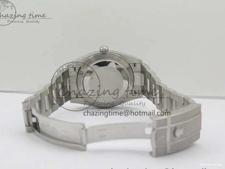 0224 Practical DateJust 41 126334 904 Full Paved Diamonds BP Maker Best Edition Silver Dial on Oyster Bracelet A 2542